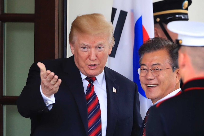 President Donald Trump welcomes Moon Jae-in