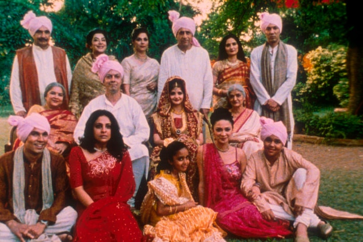 An image from a scene out of the Bollywood movie, Monsoon Wedding