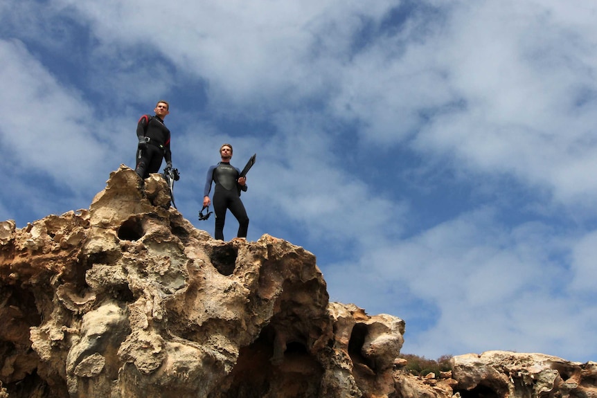 Carl von Stanke and Santiago Neumann at Carpenters Rocks