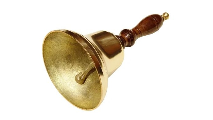 Medium Brass Handbell with Wooden Handle