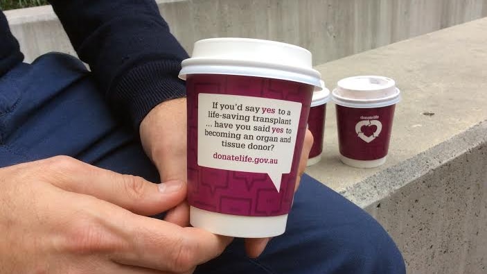 DonateLife coffee cup