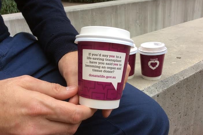 DonateLife coffee cup