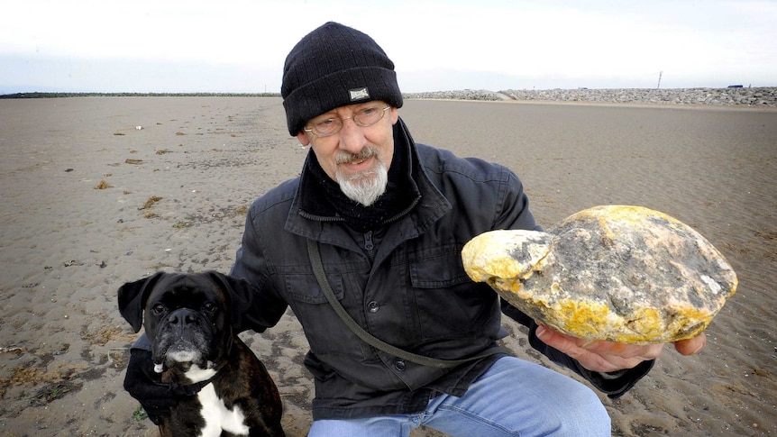 Ken Wilman with his found ambergris