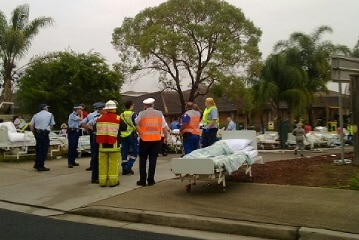 Authorities outside Quakers Hill Nursing Home