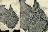 A black and white image of part of Australia showing details of how the scheme would work.