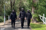 Front shot of men wearing black at Artarmon in sydney's lower north shore 280124