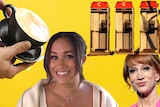 A collage of Meghan Markle, Kathy Griffin, Telstra payphones and coffee