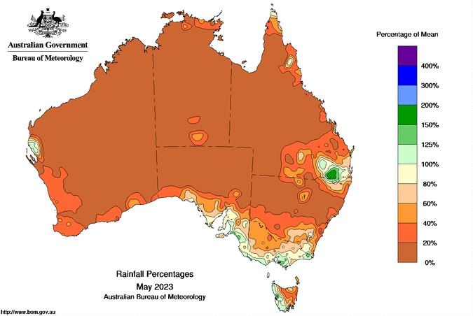 It has been a very dry May for much of Australia.