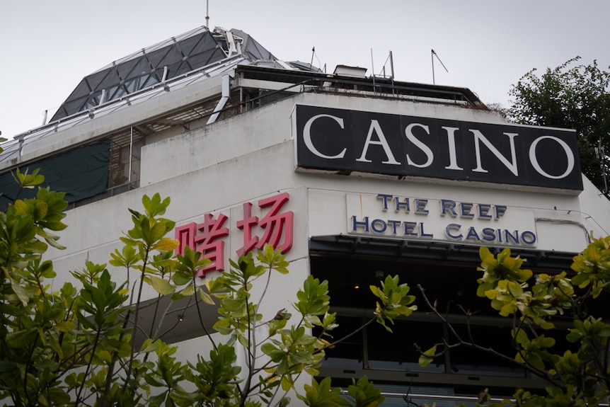 Signage of The Reef Hotel Casino in Cairns