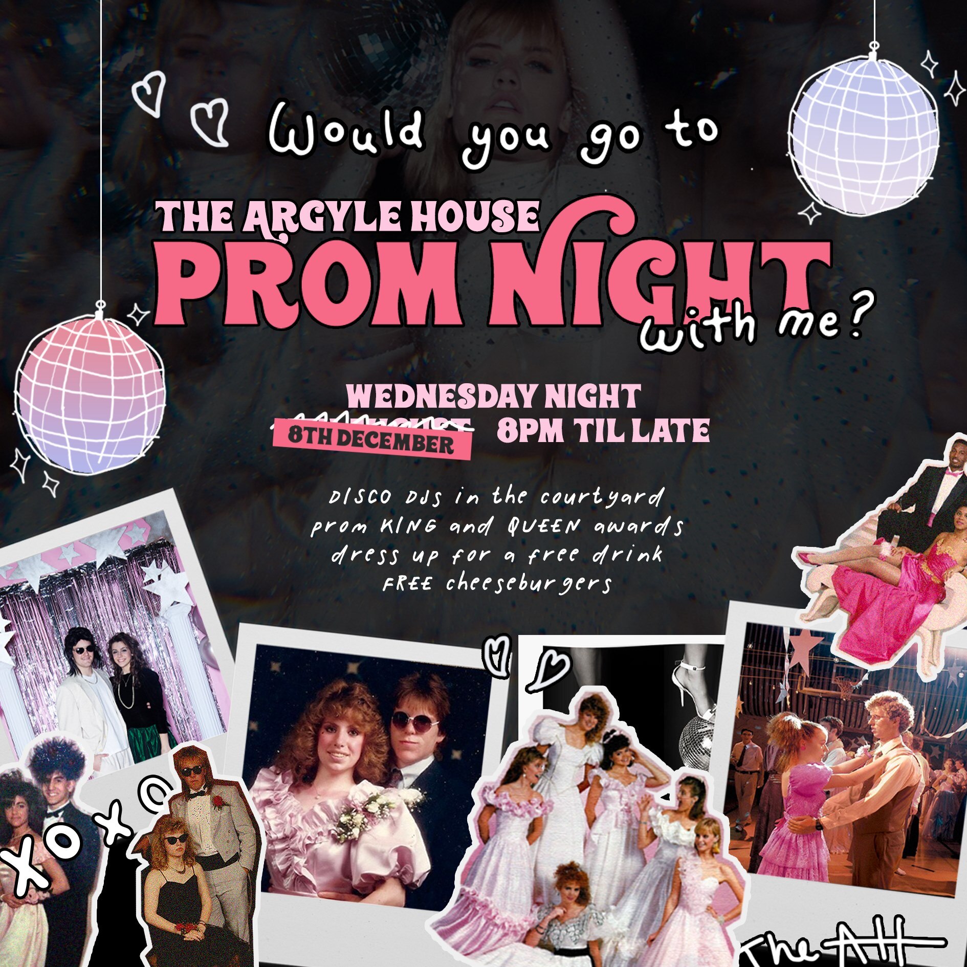 A flyer advertising a "prom night" at a nightclub.