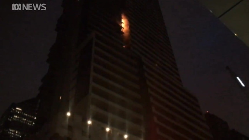 Fire spreads up an apartment complex in Melbourne's CBD