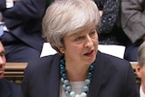 Theresa May makes a speech in parliament