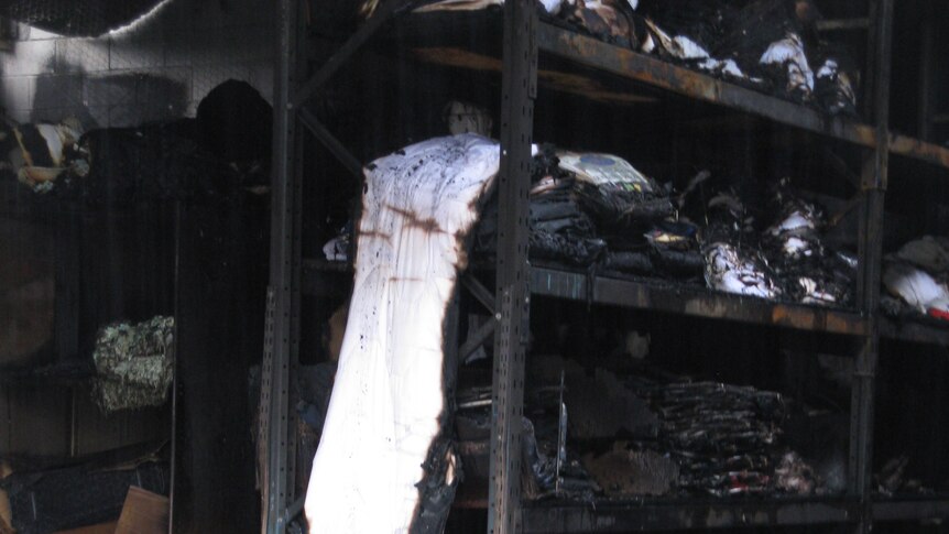 Property in the shop's storage area, including customer lay-bys, was completely destroyed by the fire.