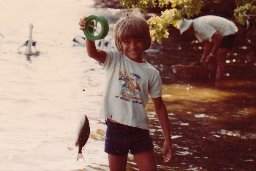 Grant Saunders fishing when he was around 8 years old