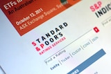 A shot of the website of ratings agency Standard and Poor's.