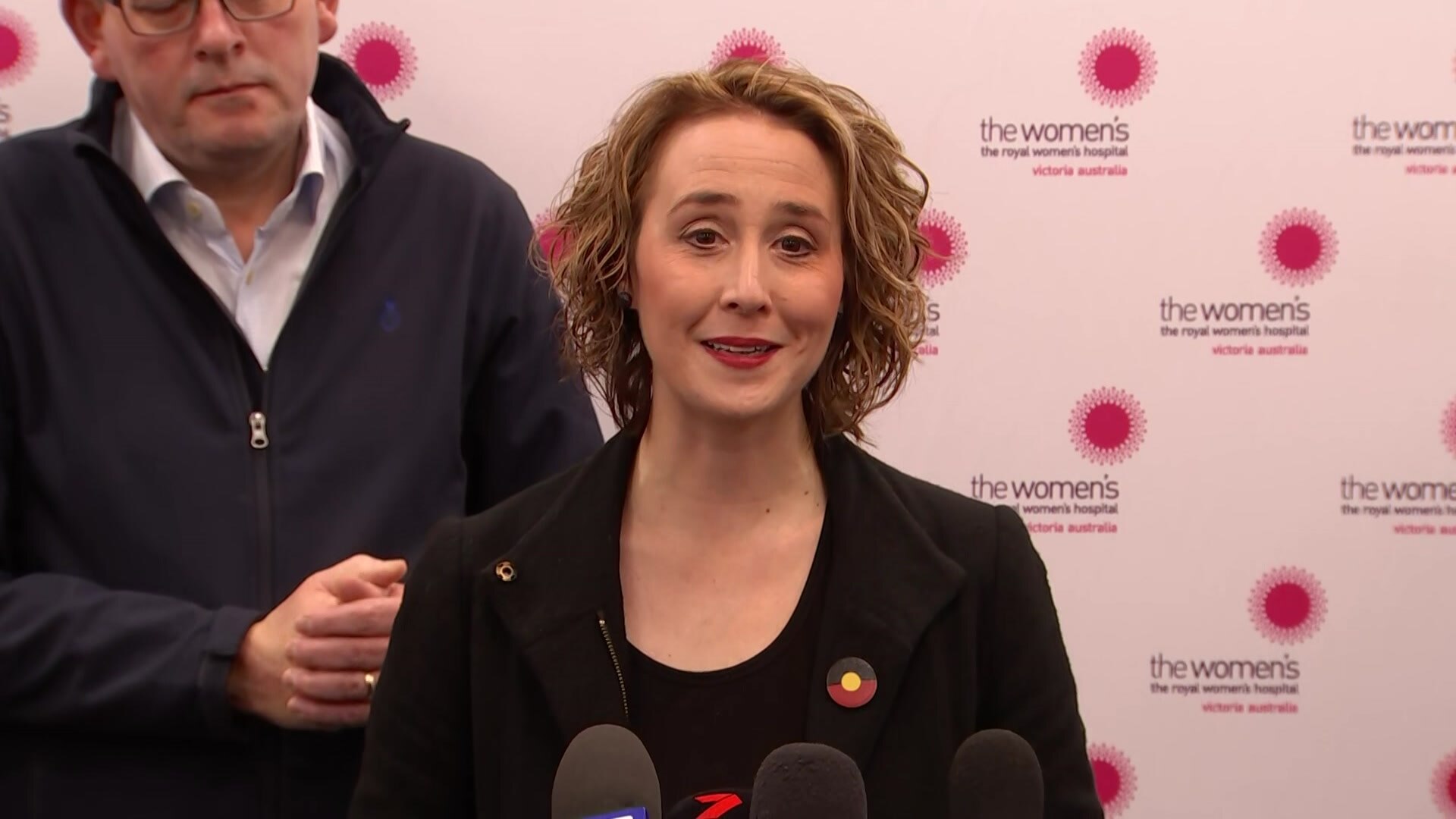 Acting Health Minister Gabrielle Williams speaks at a press conference