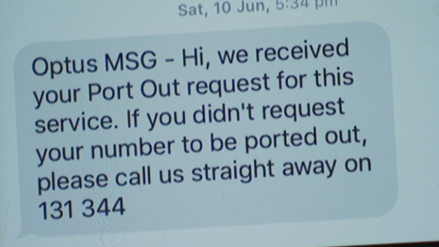 One of the text messages Deborah Brodie received as her number was illegally ported away from her.