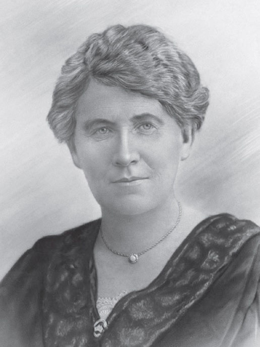 Black and white drawing of Mary Rogers, Victoria's first councillor with the City of Yarra in 1920.