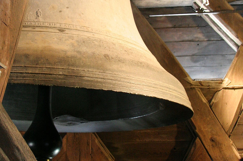 Notre Dame cathedral bells ringing in the tower.