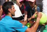 Novak Djokovic signs autographs at Indian Wells
