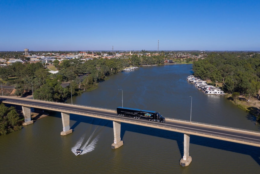 Truck on bridge