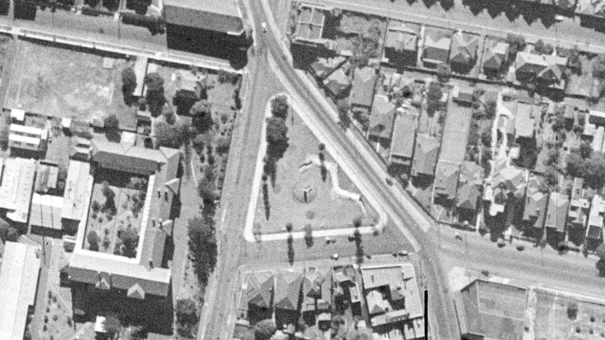 A zig-zag anti-aircraft trench in High Cross Park, Randwick in 1943