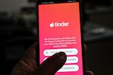 the launch page of tinder