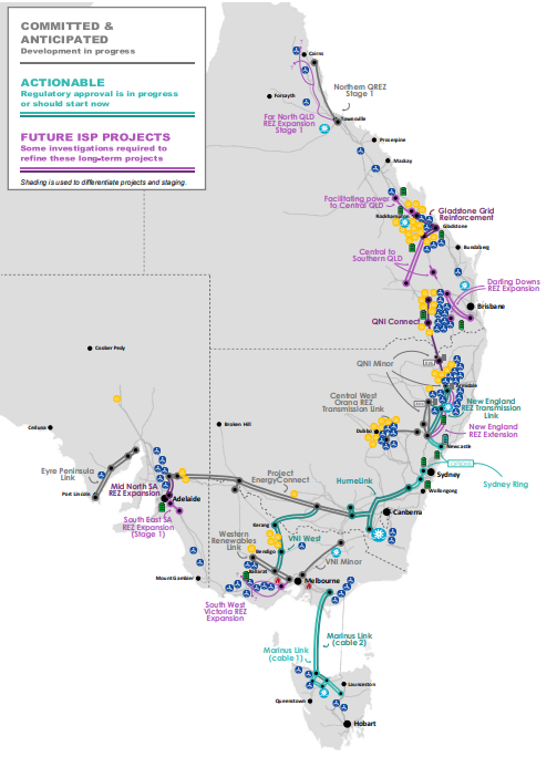 Map of proposed new power lines 