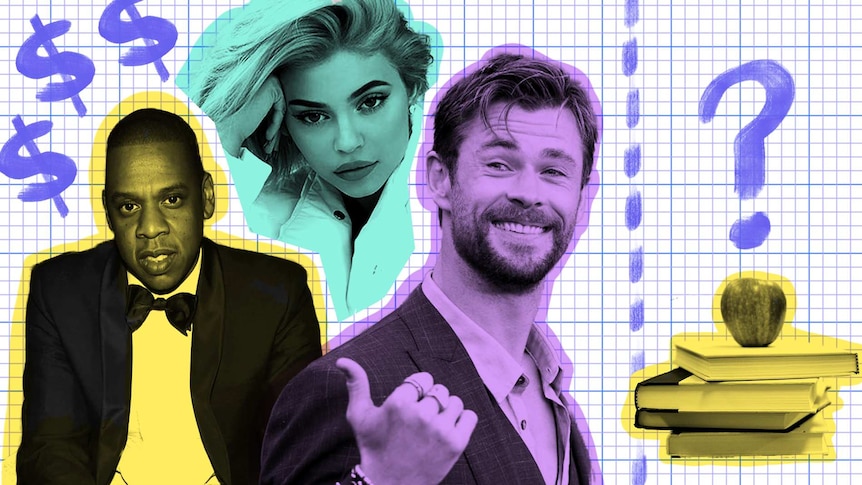 Collage of Jay Z, Kylie Jenner and Australian actor Chris Hemsworth for a story on why celebrities makes so much money