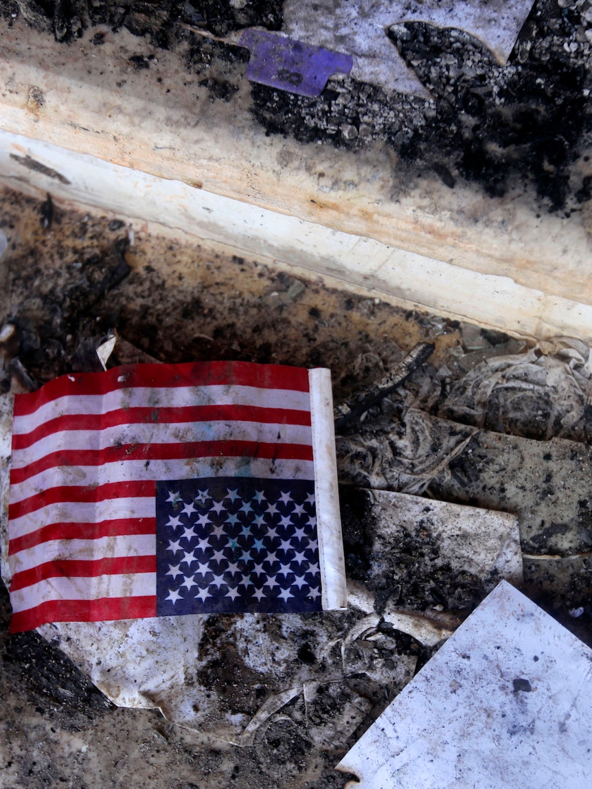 Charred US flag at consulate in Libya