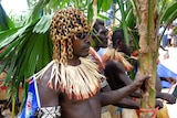 A Bougainville island man in traditional dress