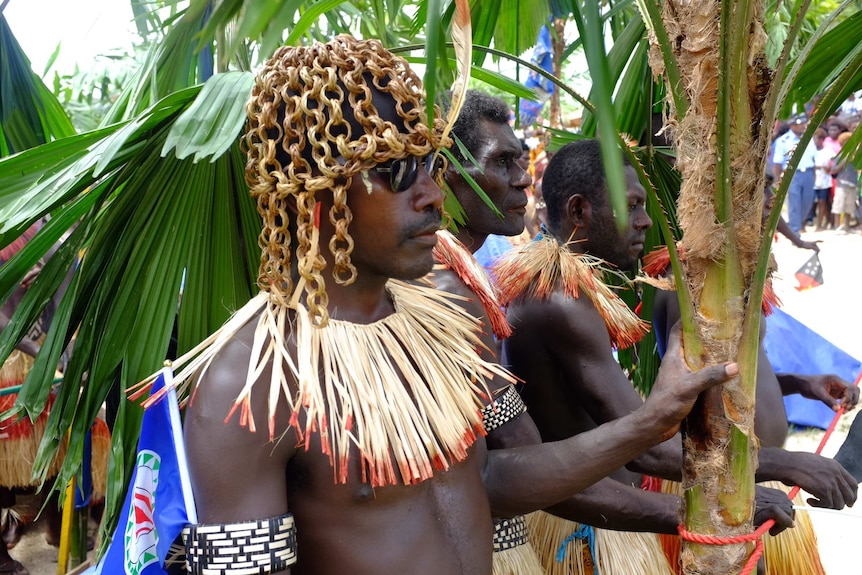 A Bougainville island man in traditional dress