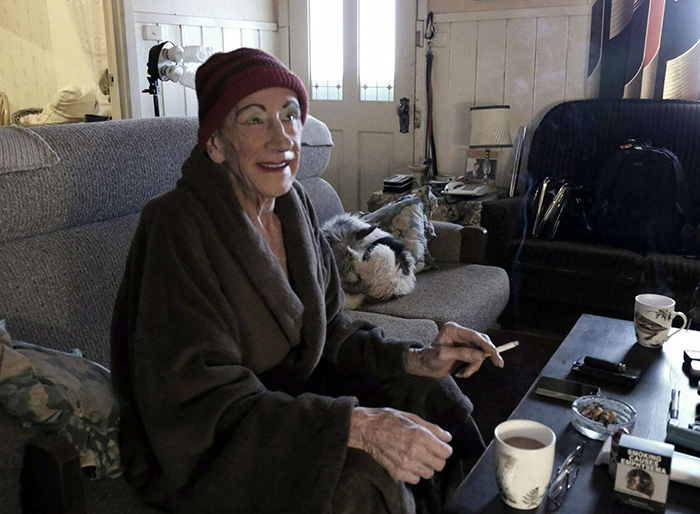 Ken Atherton, aka Tootsie, relaxing in the loungeroom of his Maryborough home.