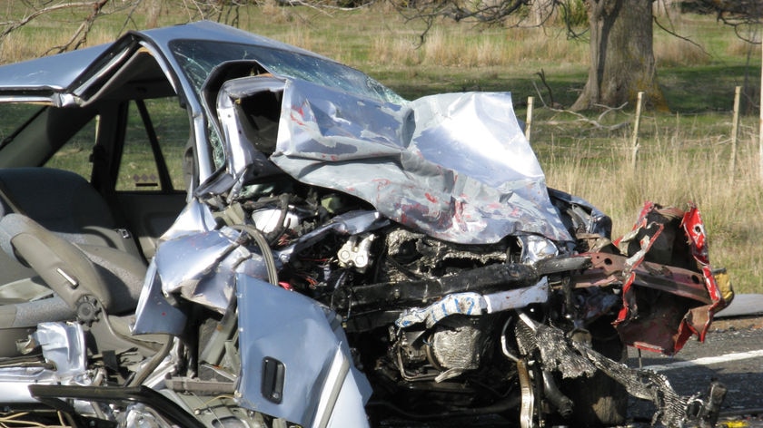 Car wreckage at Conara.