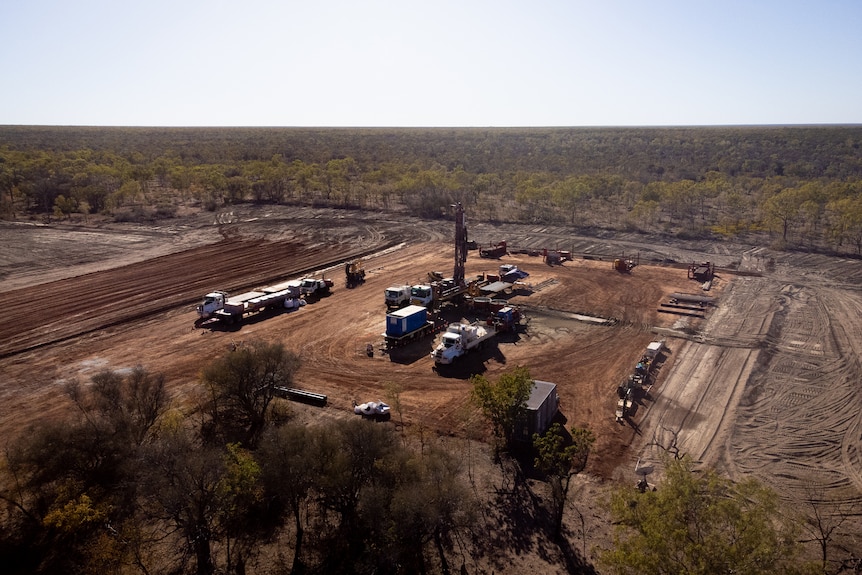 A gas extraction well in the middle of a semi-arid, dry savannah forest.