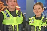 Tasmania Police officers display body-worn cameras, September 2018.