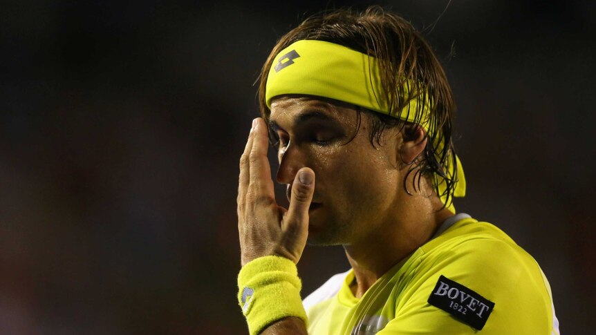 Spain's David Ferrer looks dejected after his Australian Open loss to Serbia's Novak Djokovic.