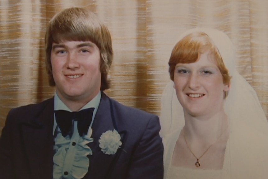 Wedding picture of Joe and Anne Harrison.