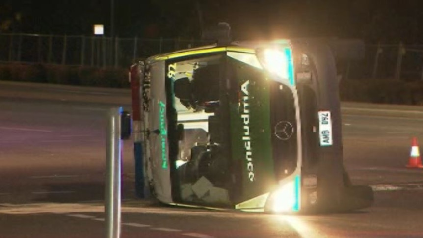 Ambulance collides with car in Adelaide