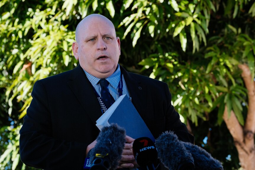 Queensland Police Service Detective Superintendent Andrew Massingham at Coolidge Street in Stretton 
