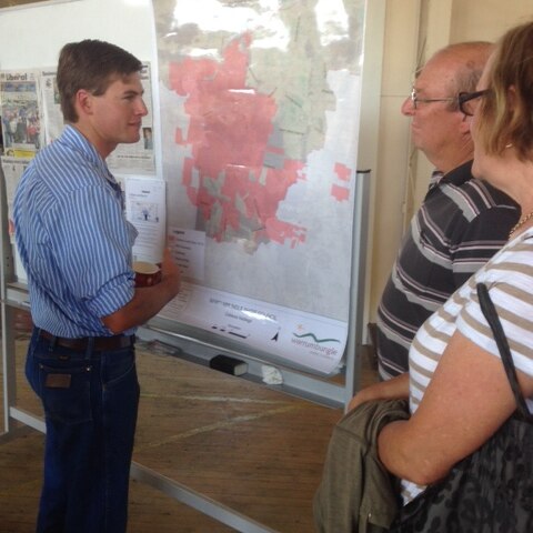 Residents discuss the Cobbora coal mine proposal at a PAC meeting in Dunedoo March 11th, 2014