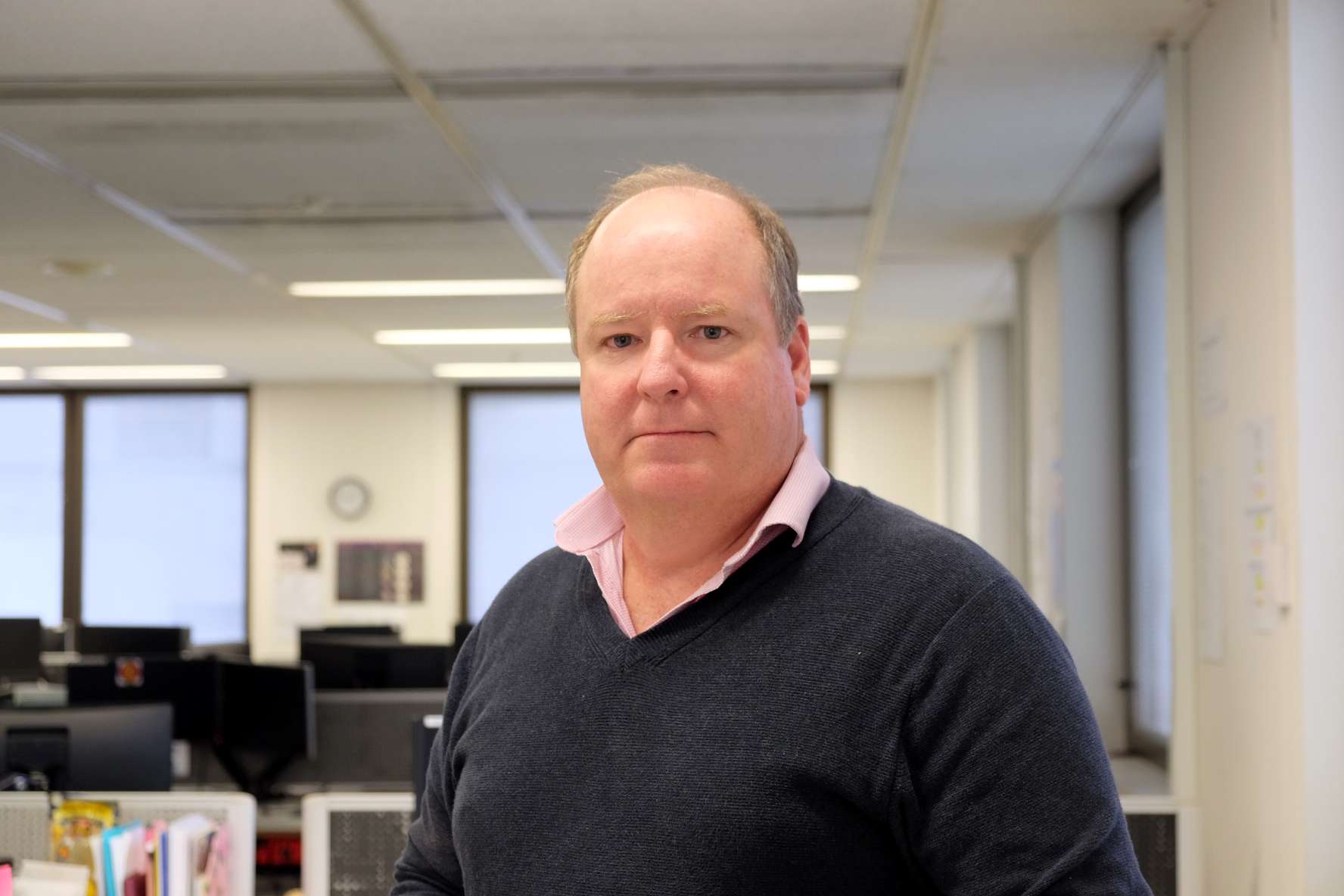 No To Violence head of services Greg Wilkinson in the organisation&#x27;s Melbourne call centre