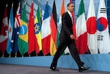 US President Barack Obama arrives for a press conference at the conclusion of the G20 Summit