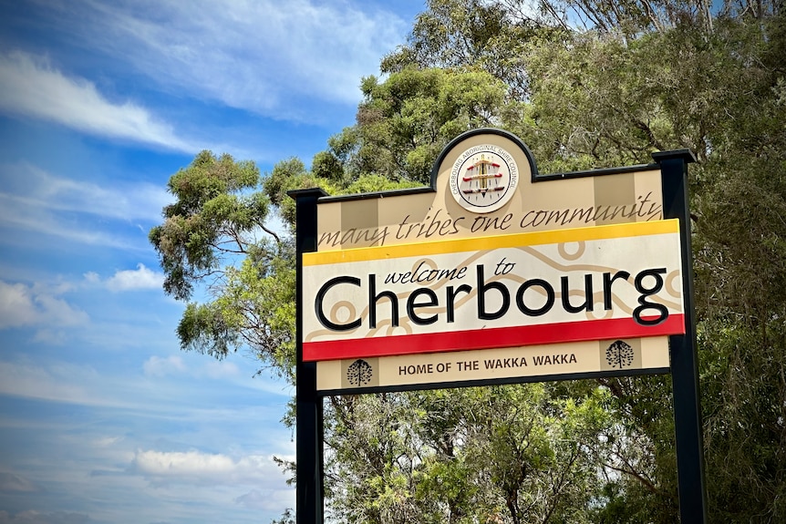 Town sign for Cherbourg
