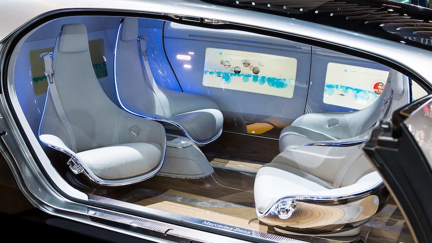 Interior of Mercedes Benz F015 driverless car