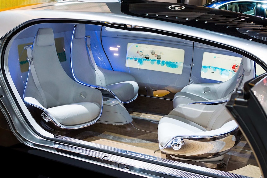 Interior of Mercedes Benz F015 driverless car