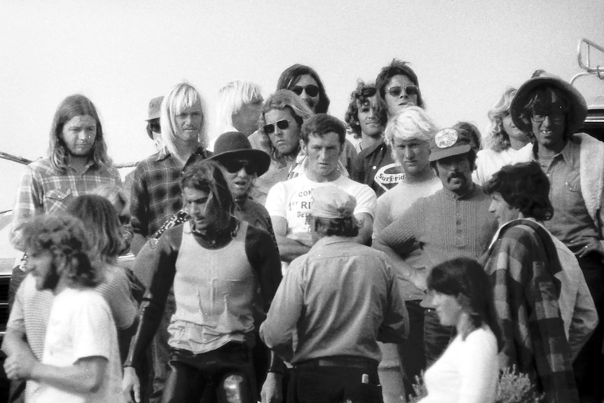 Michael Peterson in Margaret River for the 1973 Australian surf titles