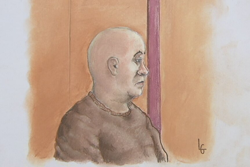 Court sketch of Colin Randall