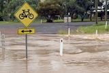 Water begins to rise in the western Queensland town of Charleville.