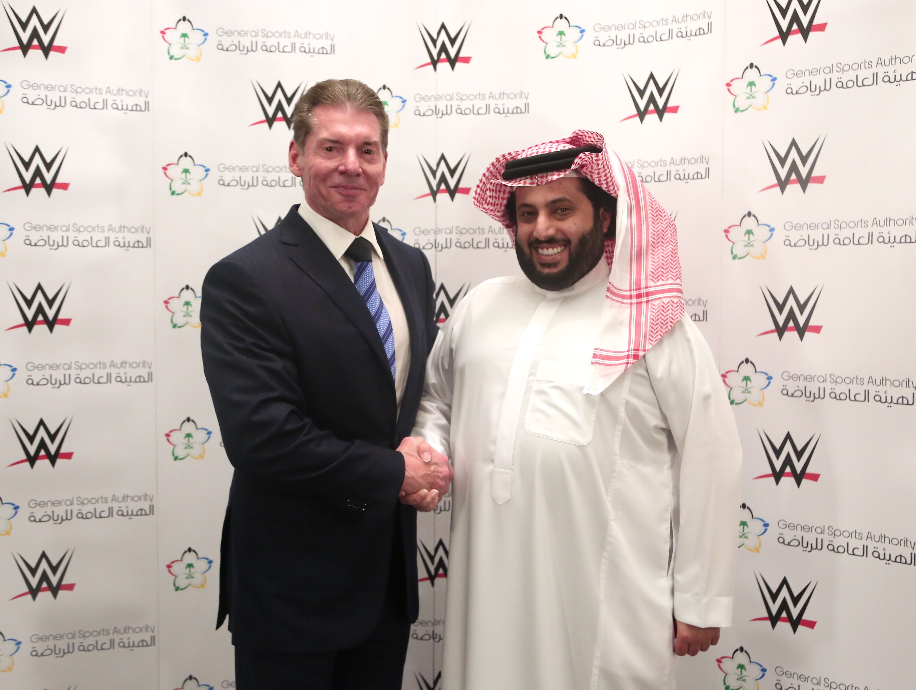Vince McMahon with Saudi Arabian Minister for Sport